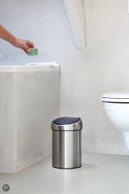 brabantia touch bin prullenbak 3 l matt steel fingerprint proof badkamer badkameraccessoires toiletbrillen