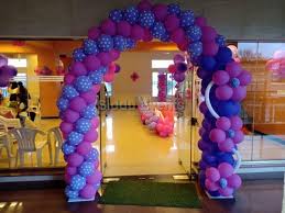 The girls love a barbie party theme with colors of pink and purple. Butterfly And Barbie Theme Decoration