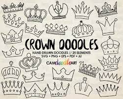 25 Doodle Crowns Vector Pack Hand Drawn Doodle Clipart Hand Drawn Crowns Sketch Drawing Vector Eps Pdf Png Ai File How To Draw Hands Crown Drawing Doodles