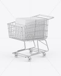Download Shopping Cart W Paper Boxes Mockup In Packaging Mockups On Yellow Images Object Mockups PSD Mockup Templates