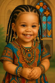 Three Smiling Children Standing Outdoors in Colorful Attire