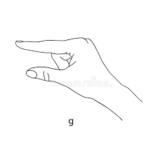 So you can just subtract . G Is The Seventh Letter Of The Alphabet In Sign Language Vector Graphics Image Of A Hand The Language Of The Deaf And Dumb Line Stock Illustration Illustration Of Black Language