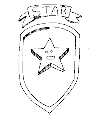 The three primary colors are red, blue, and yellow. Star Shield Coloring Page