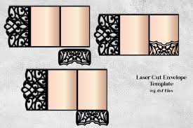 ✓ free for commercial use ✓ high quality images. Laser Cut Tri Fold Pocket Envelope Template For Invitations 1206457 Templates Design Bundles