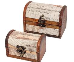 Maybe you would like to learn more about one of these? Set Of 2 Small Wood Treasure Chest With Decorative Nautical Map Pirate Chest For Kids Cofres