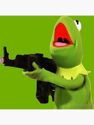 Kermit With Gun Postcard By Monkofyomom Redbubble