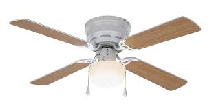 Mainstays 42 Hugger Metal Indoor Ceiling Fan With Single Light White 4 Blades Led Bulb No Remote Control Walmart Com Walmart Com