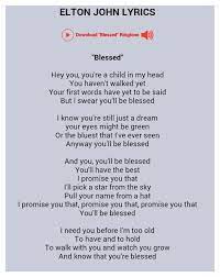 Elton John Blessed Elton John Lyrics Blessed Elton John Mother Son Dance Songs