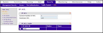 How Do I Set Up An Ip Access Control List Acl With Two Rules Using The Web Interface On My Managed Switch Answer Netgear Support