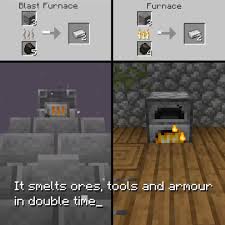 Blast furnaces where added in minecraft 1.14, the village & pillage update. Minecraft Block Of The Week Blast Furnace Facebook