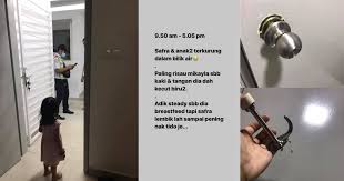 Gak lama kemudian bel berbunyi, kontan gw kaget, gw kecilin volumenya. Suami Tak Sedap Hati Selamatkan Isteri Anak Terkunci Dalam Bilik Air Lebih 7 Jam Pa Ma
