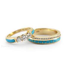 Lucky Three Turquoise Diamond Engagement Ring Turquoise Wedding Ring Set Turquoise Wedding Rings Turquoise Ring Engagement