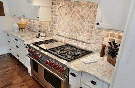With millions of unique furniture, décor, and housewares options, we'll help you find the perfect solution for your style and your home. White Spring Granite Design Ideas Pictures Remodel And Decor Page 5 Brick Backsplash Kitchen Brick Kitchen White Brick Backsplash