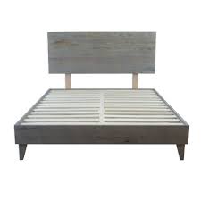 Diy platform bed & salvaged door headboard {part three}. Mid Century Bed Frame Reclaimed Ash Barn Wood Platform Headboard Included Eluxury