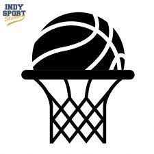 Basketball Silhouette With Rim And Net Tattoos For Kids Locker Decorations Basketball Clipart