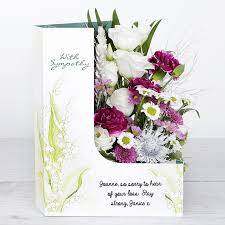 What words can't say could be expressed with flowers. Sympathy Flowers In A Personalised Card Flowercard Sending Floral Hugs