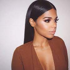Straight, sleek, and brown strands don't have to be considered as bored hair anymore. Retro Look Straight Hair Let You Look So Elegance Elegancehair Straight Nicelook Beauty Hairstyle Braz Sleek Back Hair Ball Hairstyles Straight Hairstyles