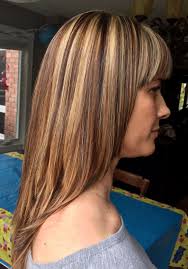 Blonde Highlights With Caramel And Dark Chocolate Brown Low Lights Layers With Bangs Chocolate Brown Hair Hair Highlights Hair Color Balayage