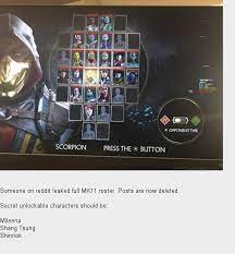 This guide shows how to unlock all characters in mortal kombat 11 including frost, shao kahn and dlc fighters. Resetera Nt On Twitter Rumor Spoilers Full Mk11 Roster Leaked Https T Co Ymgacvrbc0