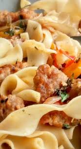 Mild Italian Sausage With Drunken Noodles Recipe Mild Italian Sausage Mild Italian Sausage Recipes Mild Italian