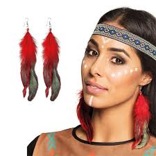 Wenn ihnen wichtig ist, eine solche gesichtsbemalung möglichst original zu schminken, finden sie im internet in der bildersuche. Ohrringe Schone Indianer Squaw Gunstig Kaufen Bei Partydeko De