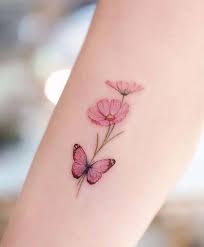 Schmetterling und Blume Temporäre Tattoo Floral Schmetterling - Etsy  Österreich