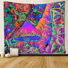 The bohemian psychedelic tapestries which we make are completely screen printed in traditional indian method and takes around a week to complete.we never. On Mushrooms Tapestry Trippy Tapestry Psychedelic Tapestry Hippie Room Decor Trippy