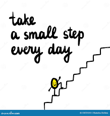 Take a Small Step Every Day Hand Drawn Illustration with Cute Egg Yolk  Climbing the Stairs Stock Vector - Illustration of phrase, postcard:  136721010