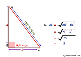 The classic trigonometry problem is to specify three of these six characteristics and find the other three. Python Calculate The Hypotenuse Of A Right Angled Triangle W3resource