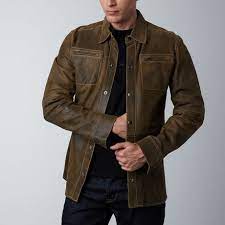 Regency By Lamarque Zachary Matte Leather Shirt Jacket Antique Brown Leather Shirt Shirt Jacket Jackets