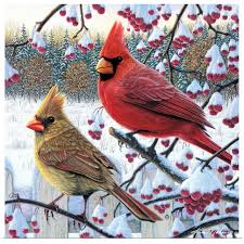 Winter Cardinals Poster Print Overstock 25492244 Cardinal bird stock vectors, clipart and illustrations. winter cardinals poster print