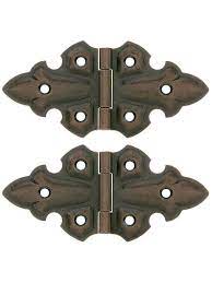Pair Of Gothic Style Surface Cabinet Hinges 1 3 4 H X 3 3 4 W Antique Woodworking Tools Metal Must Have Woodworking Tools