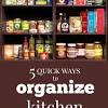 Tips for organizing kitchen cabinets and drawers. 1