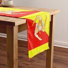 Flag Of Sicily Short Table Runner Personalized Table Runner Table Runners Italian Table