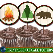 The cake was made for my husband john. Camping Party Theme Cupcake Toppers I Tidylady Printables