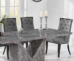 Mocha 180cm Grey Marble Dining Table With Angelica Chairs Dining Table Marble Marble Dining Contemporary Dining Sets