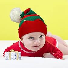 Baby Santa Hat Christmas Elf Knitted Hat For Baby, Xmas Baby Beanie Pom  Knit Warm Hat For Children Toddler Toddler Grinch Costume