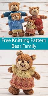 Free Knitting Pattern For Teddy Bear Family Softie Toys 25 Kit Available Teddy Bear Knitting Pattern Knitting Bear Knitting Patterns Toys