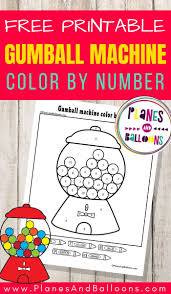 Gumball Machine Color By Number Math Activities Preschool Preschool Activities Fun Learning
