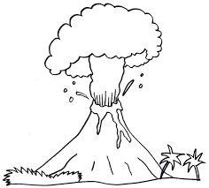 Coloriage Volcan En Eruption A Imprimer