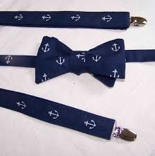 Men S Wedding Suspenders And Bow Tie Set Adjustable Navy With White Anchors Out To Sea By Sara Jane Nautical Cotton In 2020 Hochzeit Hosentrager Hochzeit Manner Und Blaue Fliege