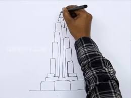 This drawing was part of a theme that combined flowers and people in different ways. How To Draw A Burj Khalifa Video Dailymotion