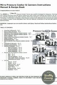 Mirro Pressure Cooker Canners Instructions Manual Recipe