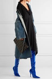 Blue Velvet Thigh Boots Balenciaga Winter Fashion Outfits Outfits Balenciaga Dress