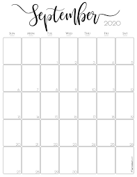 These calendars are great for family, clubs, and other organizations. Simple Elegant Vertical 2021 Monthly Calendar Pretty Printables Monthly Calendar Free Printable Calendar Templates September Calendar