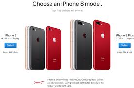 Harga rasmi iphone 8 plus malaysia yang bakal di jual bermula 20/oktober/2017 adalah rm4'149 (storan : You Can Now Order The Red Iphone 8 And Iphone 8 Plus In Malaysia Soyacincau Com