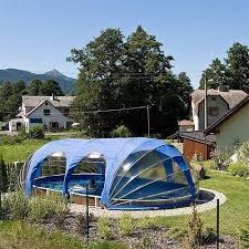 Pool Mobile Roofing 7 00 X 4 90 X 2 60 M Mobile Und Variable Schwimmbad Folienuberdachung Bestehend Aus Stabilen Hauser Mit Pool Ovaler Pool Diy Schwimmbad