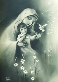 Black And White Picture Of Jesus Blessed Mother With The Child Jesus Black White Print 5x7 Blessed Mother Child Jesus Blessed Mother Mary