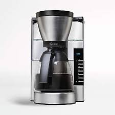 The metallic silver coffee maker also features a removable water reservoir and brew basket for convenience when filling the water tank or basket that can both be removed and taken directly to the sink or countertop. Capresso Coffee Makers Grinders More Crate And Barrel