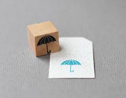Houten Stempel Perlenfischer Parapluutje 2 X 2 Cm Stempelen Labels